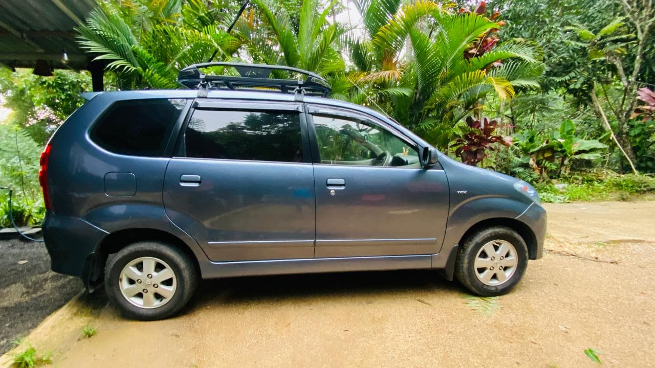 Minivan parked outside the property